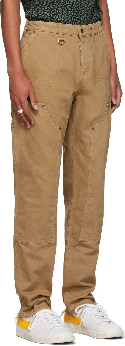 Brownstone Khaki Denim Double-Knee Trousers