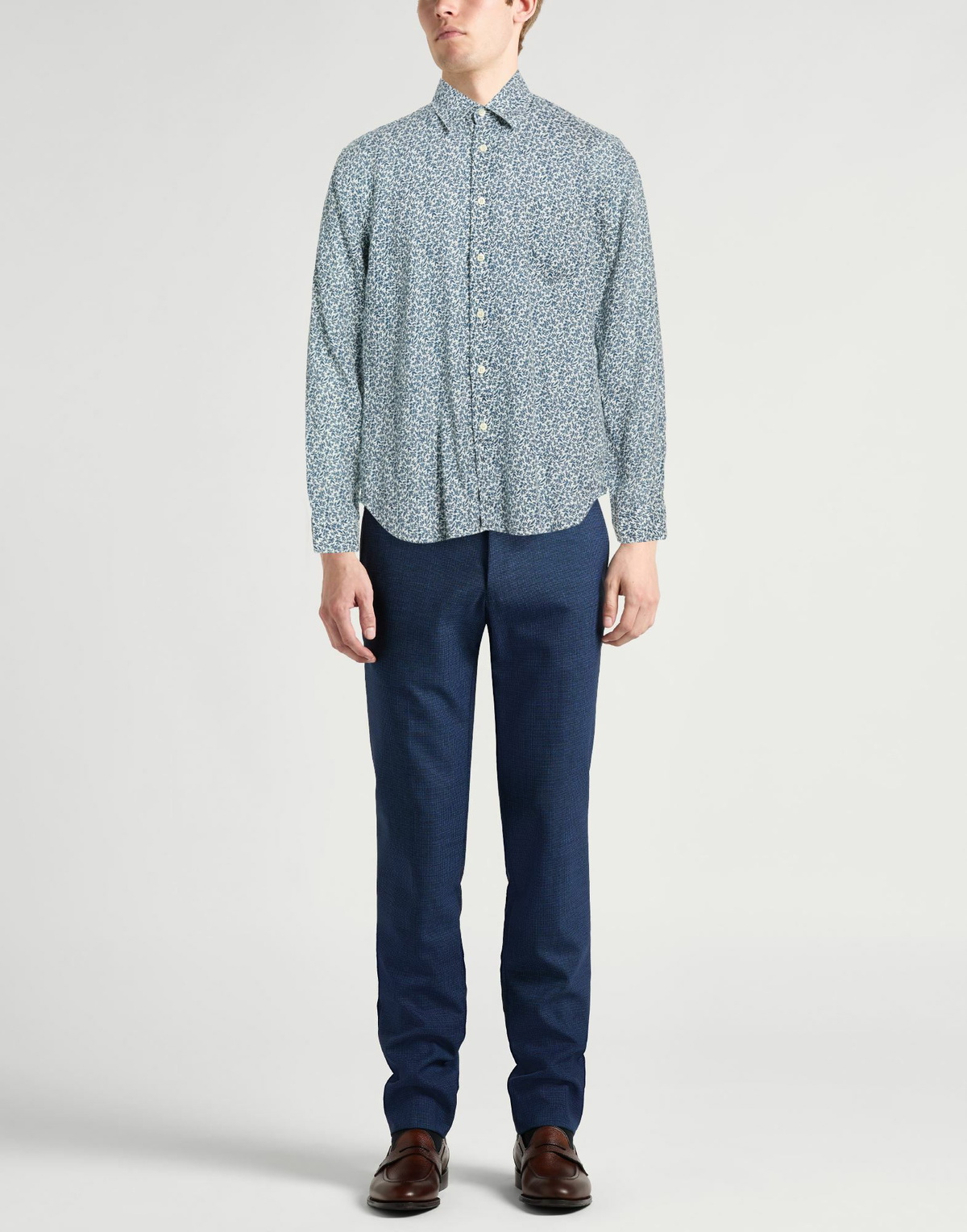 120% Lino Mens Shirt in Blue