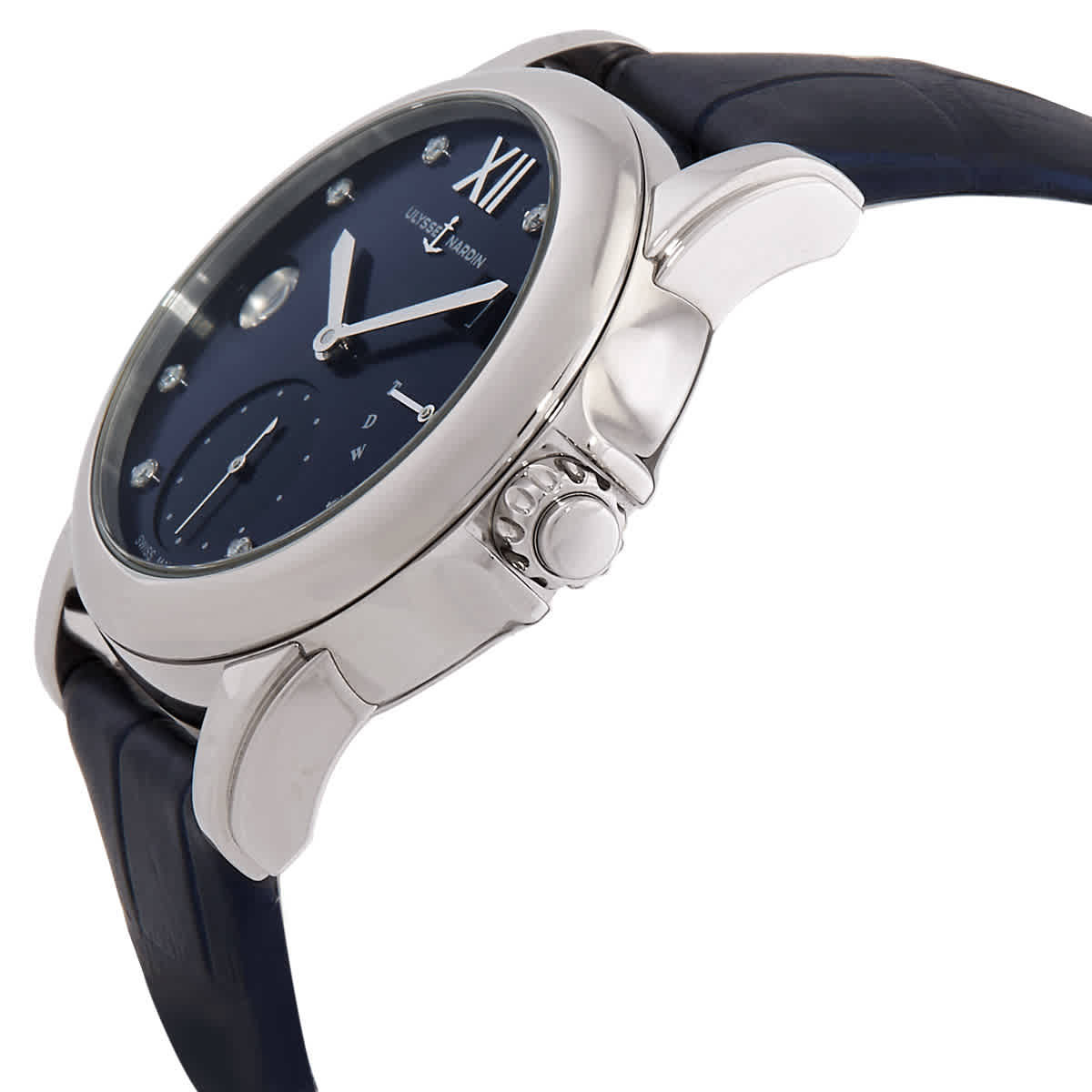 Ulysse Nardin Classico Dual Time Automatic Diamond Blue Dial Ladies Watch 3243-222/393