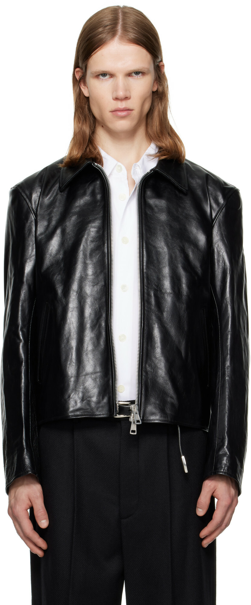 OUR LEGACY Black Mini Leather Jacket