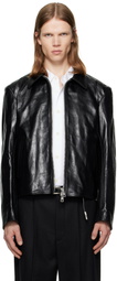 OUR LEGACY Black Mini Leather Jacket