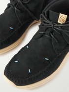 Visvim - FBT Lhamo-Folk Embellished Fringed Suede Ankle Boots - Black