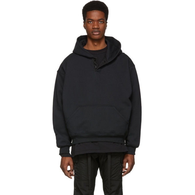 Photo: Fear of God Black Everyday Henley Hoodie