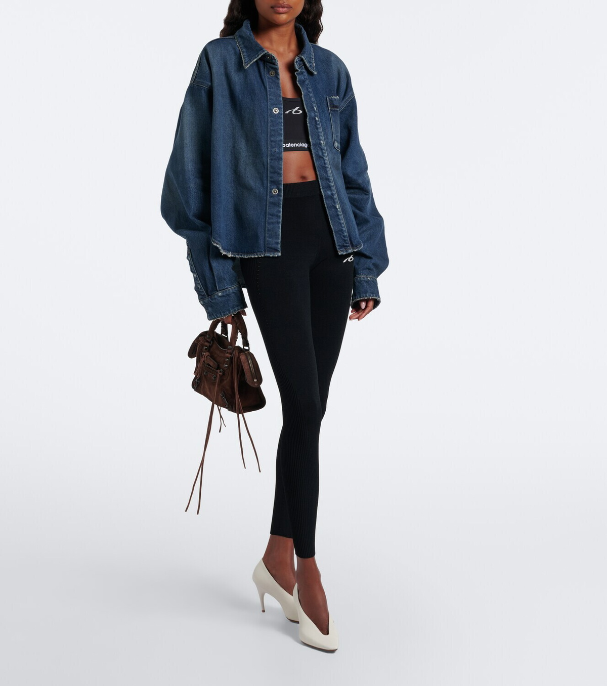 Balenciaga Le City Mini suede top-handle bag