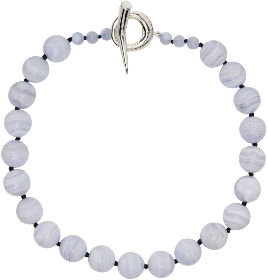 Sophie Buhai SSENSE Exclusive Blue Medium Chalcedony Necklace 