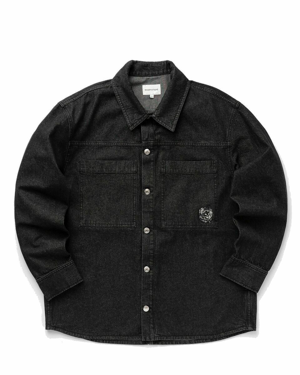 Photo: Maison Kitsune Workwear Overshirt Black - Mens - Overshirts