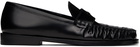 Staud Black Loulou Loafers