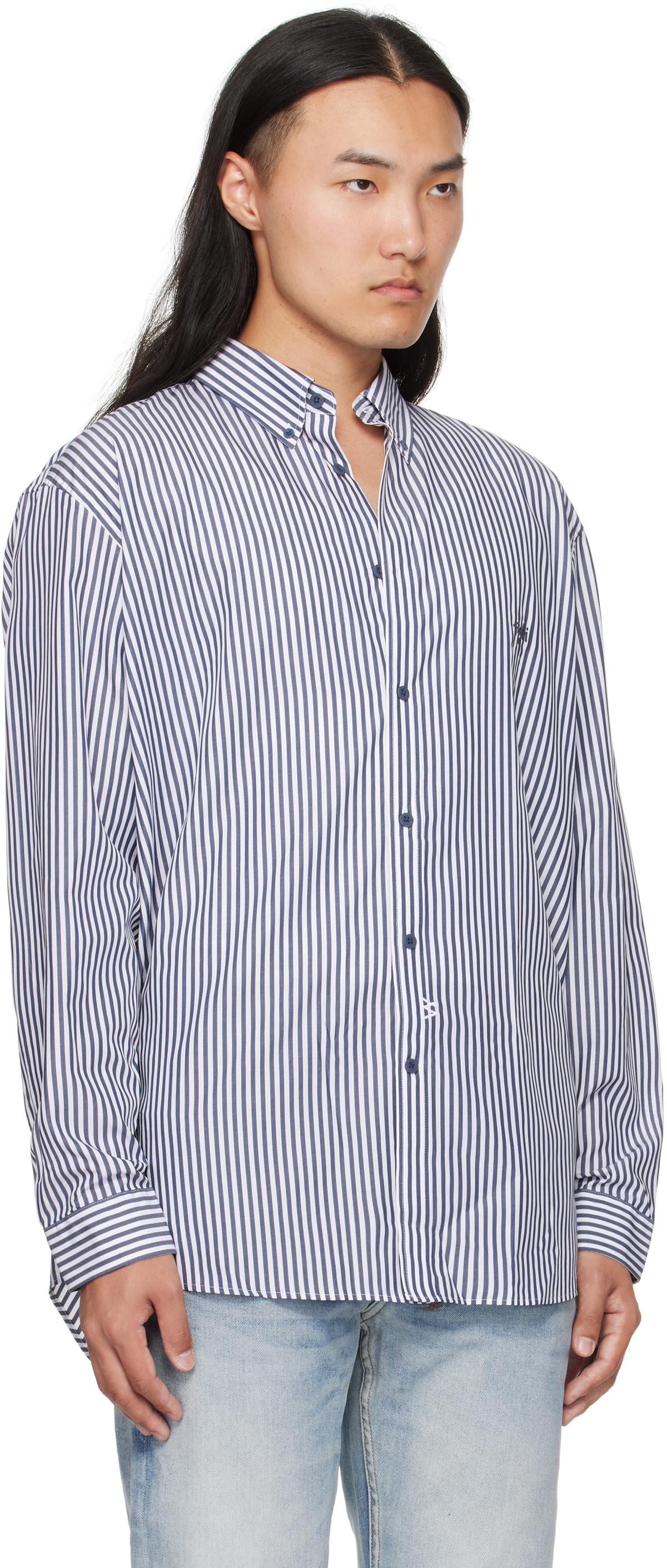 Ksubi Navy & White KSignature LS Shirt