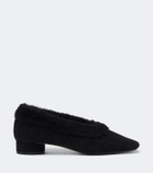 Aeyde Delia shearling-lined suede ballet flats