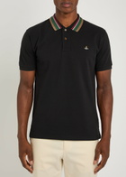 Vivienne Westwood Classic Logo Piqué Cotton Polo Shirt Black