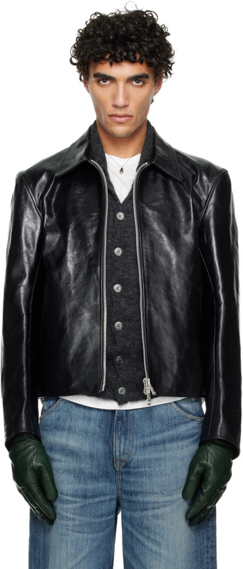 Photo: OUR LEGACY Black Mini Leather Jacket