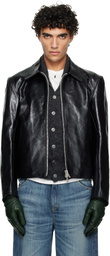 OUR LEGACY Black Mini Leather Jacket