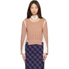 Acne Studios Tan Wrinkled V-Neck Sweater