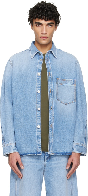 Photo: Givenchy Blue Faded Denim Overshirt