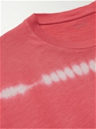 Hartford - Tie-Dyed Striped Slub Cotton-Jersey T-Shirt - Pink
