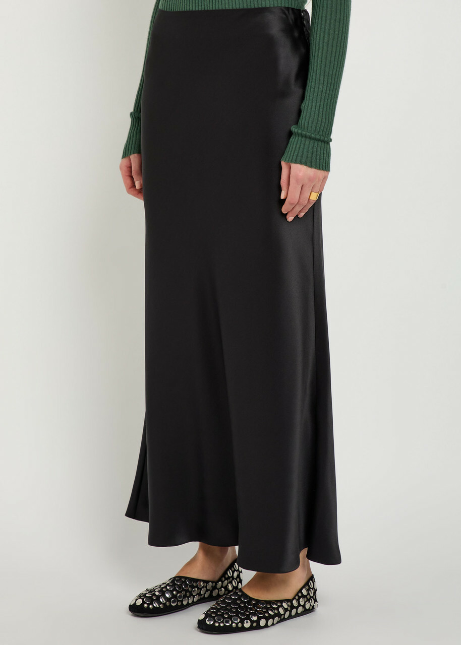 Gabriela Hearst Frei Silk Skirt Black