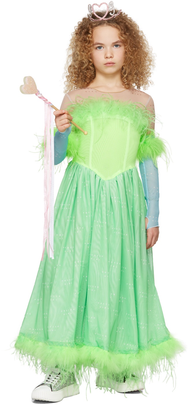 Photo: Poster Girl SSENSE Exclusive Kids Green Seraphina Dress