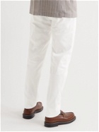 THOM SWEENEY - Tapered Cotton-Blend Twill Chinos - White