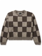 Enfants Riches Déprimés - Checked Jacquard-Knit Cashmere Sweater - Brown