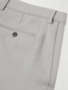 AMI PARIS - Wide-Leg Pleated Twill Trousers - Gray