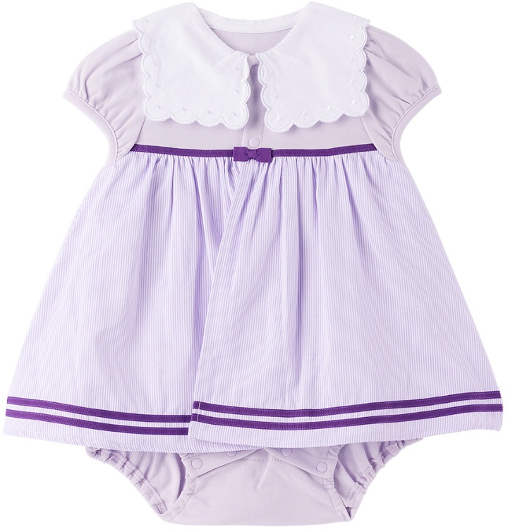 Photo: ANNA SUI MINI SSENSE Exclusive Baby Purple Scalloped Collar Dress