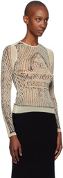 Jean Paul Gaultier Beige & Black 'Je T'aime' T-shirt