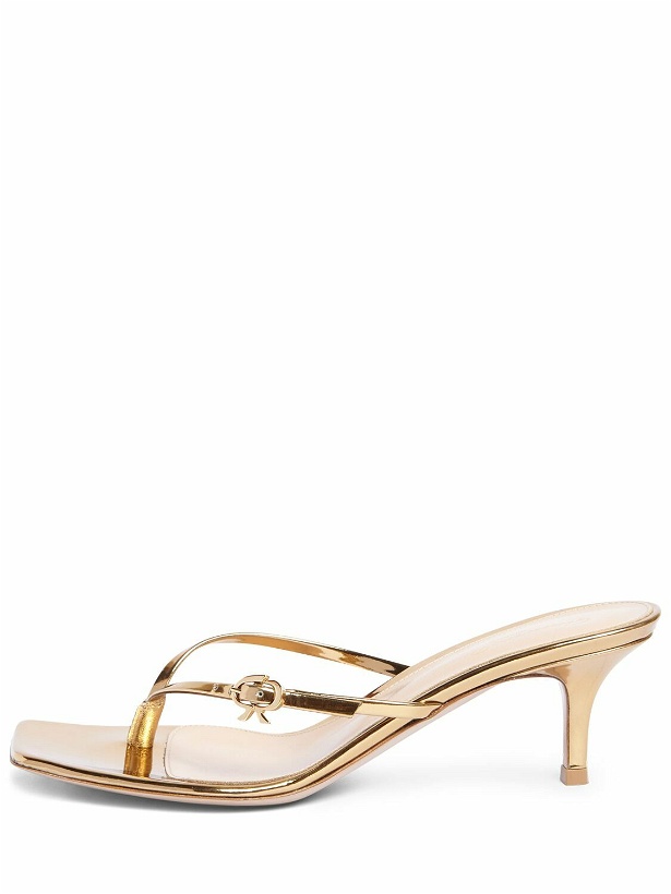 Photo: GIANVITO ROSSI - 55mm Ribbon Leather Thong Sandals