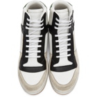 Saint Laurent White and Green Paneled High-Top Sneakers