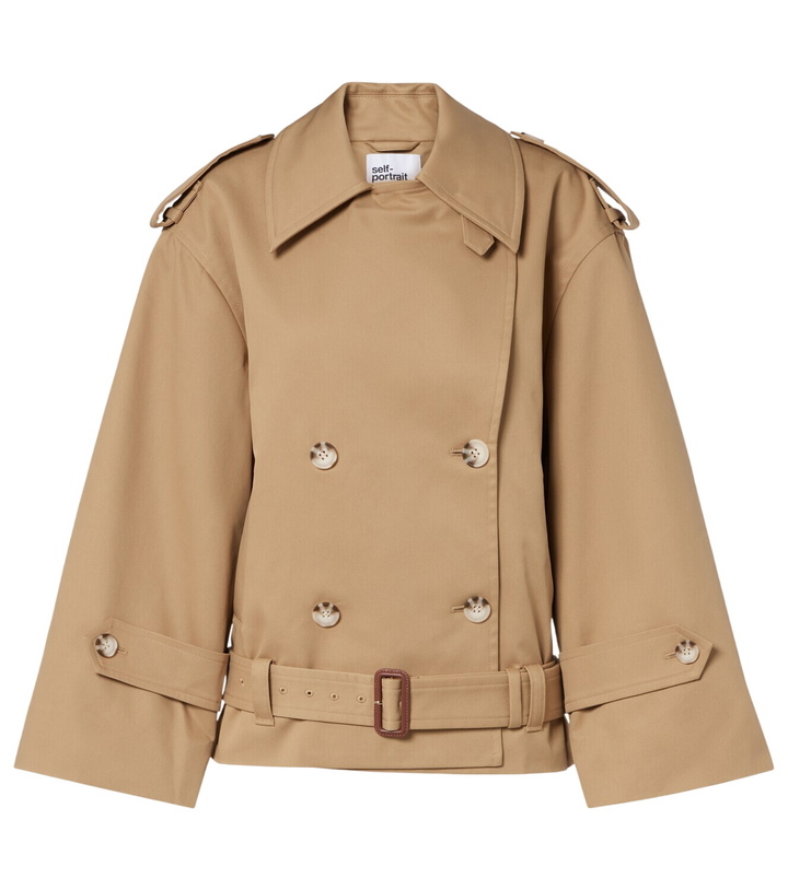 Photo: Self-Portrait Cropped gabardine trench coat