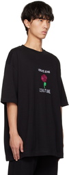 Versace Jeans Couture Black Embroidered T-Shirt