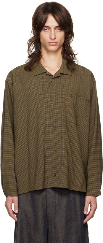 Photo: Aviva Jifei Xue Brown Gingham Boxy Shirt