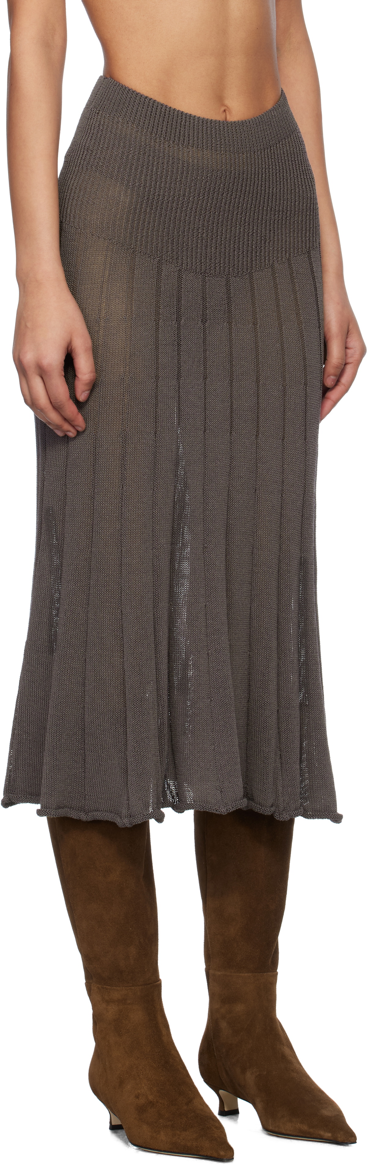 Gimaguas Brown Yoyo Midi Skirt