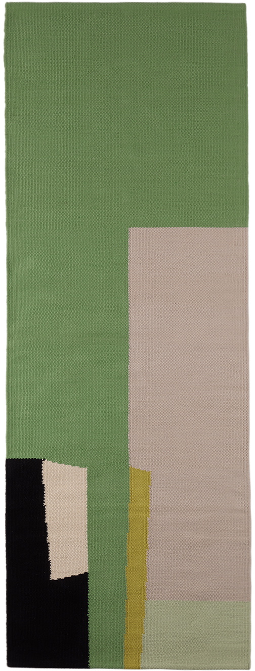 Cold Picnic Green 'The Earthworm' Runner Rug