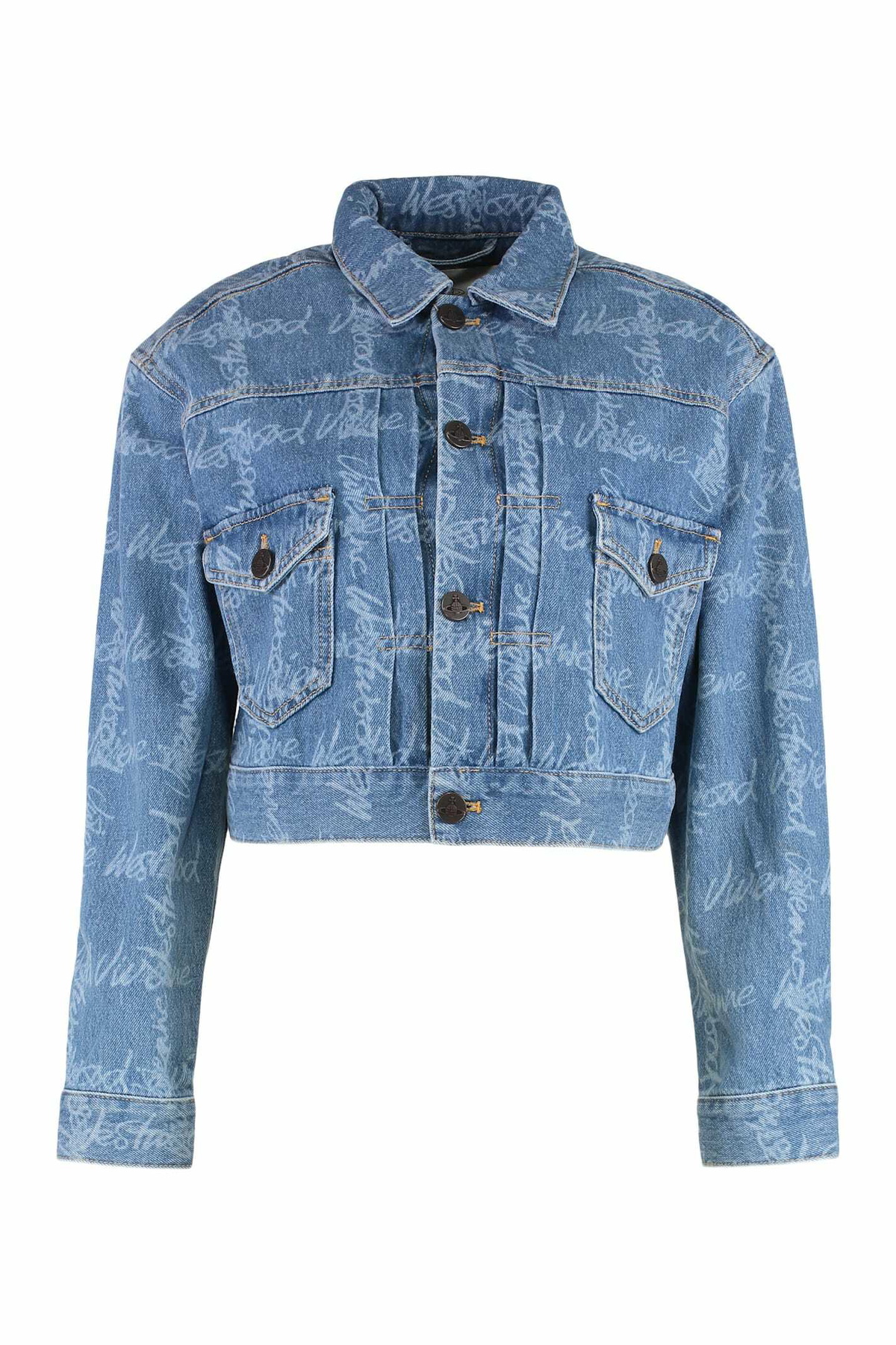【Vivienne Westwood】Crop Marlen Jacket/関税+全国送料込み Vivienne Westwood Blue Cropped Marlene Denim Jacket Vivienne