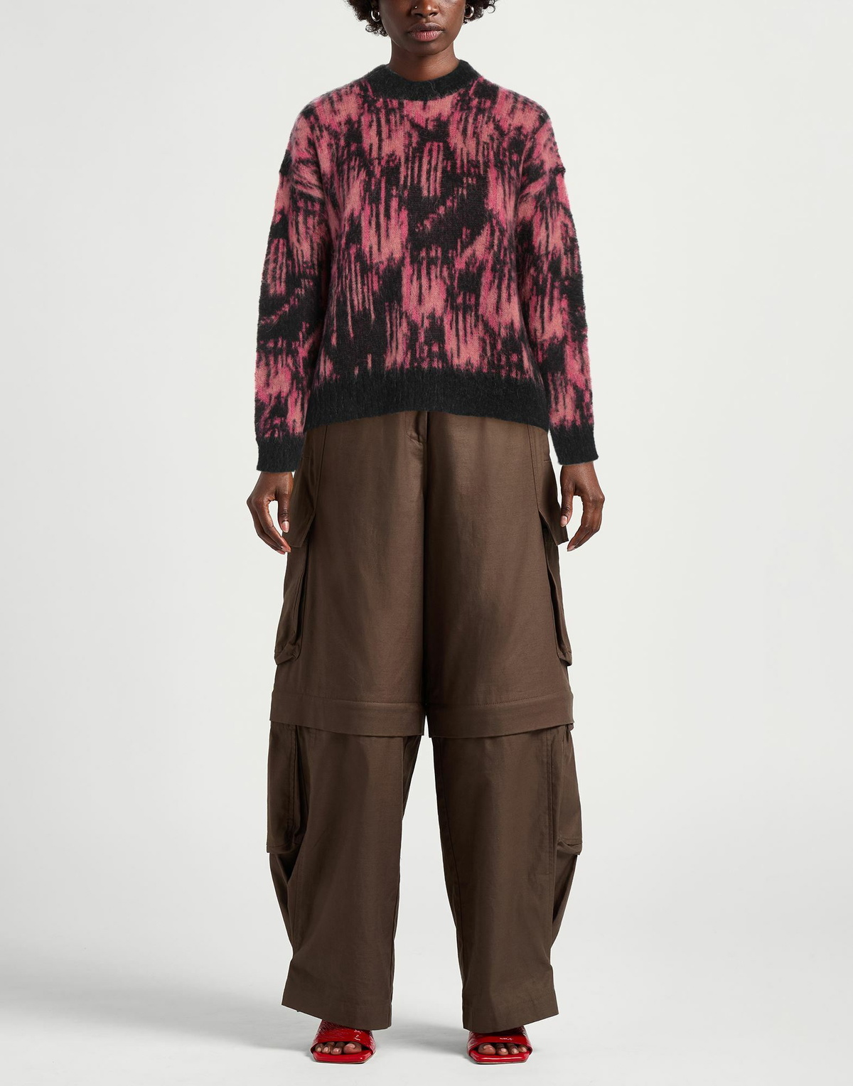 Manila Grace Womens Sweater in Salmon pink