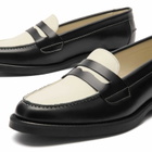 Duke + Dexter Women's Wilde Penny Loafer in Black/White