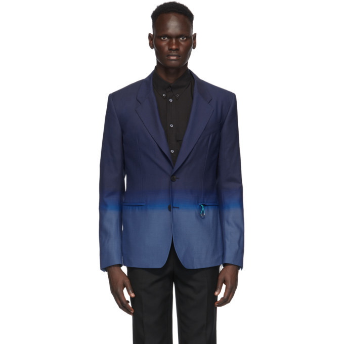 Photo: Givenchy Blue Single-Breasted Gradient Blazer
