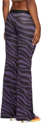 Palm Angels Black & Purple Zebra Lounge Pants
