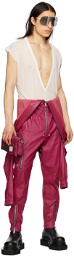 Rick Owens Pink Bauhaus Leather Jumpsuit