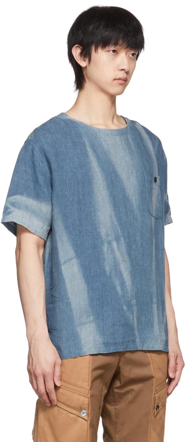 JiyongKim SSENSE Exclusive Blue Linen T-Shirt