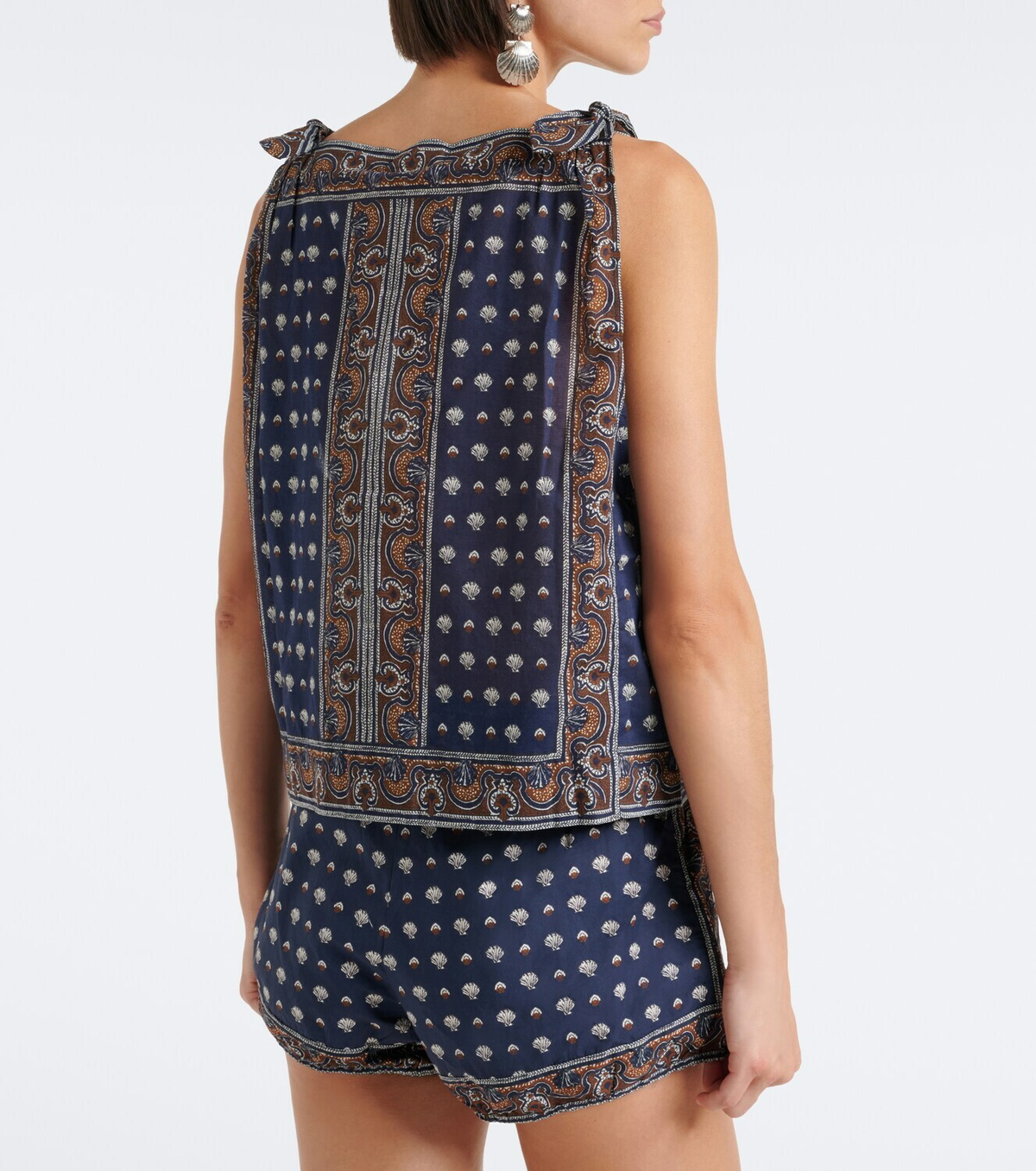 Dôen Amalia printed cotton voile top