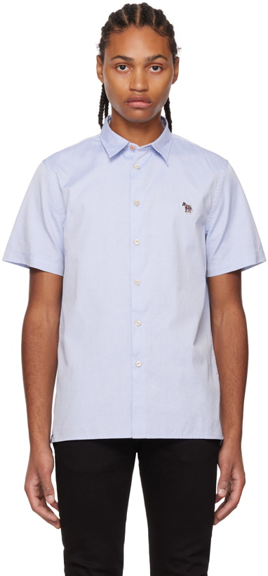 Photo: PS by Paul Smith Blue Embroidered Patch Shirt