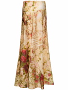 ZIMMERMANN - Luminosity Flare Printed Silk Long Skirt