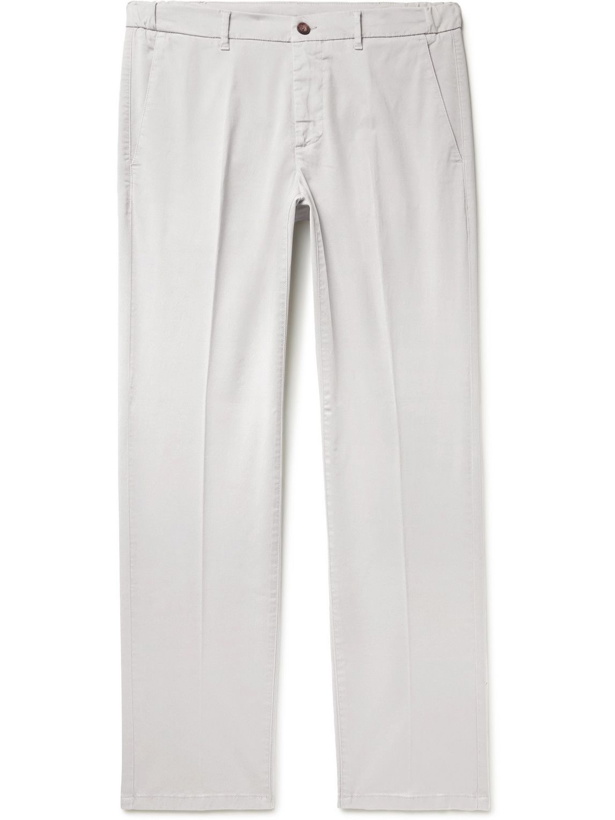 Photo: Altea - Dumbo Straight-Leg Stretch Lyocell and Cotton-Blend Twill Trousers - Gray