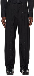 Simone Rocha Black Button-Up Trousers
