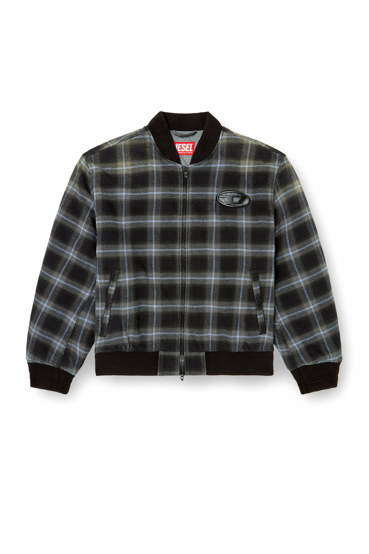 Diesel Padded bomber jacket in check flannel - Jackets Mens in