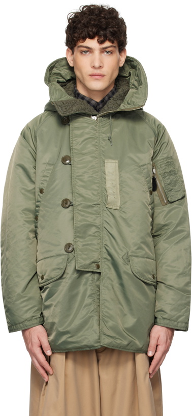 Photo: BEAMS PLUS Green MIL Type N-3B Down Jacket