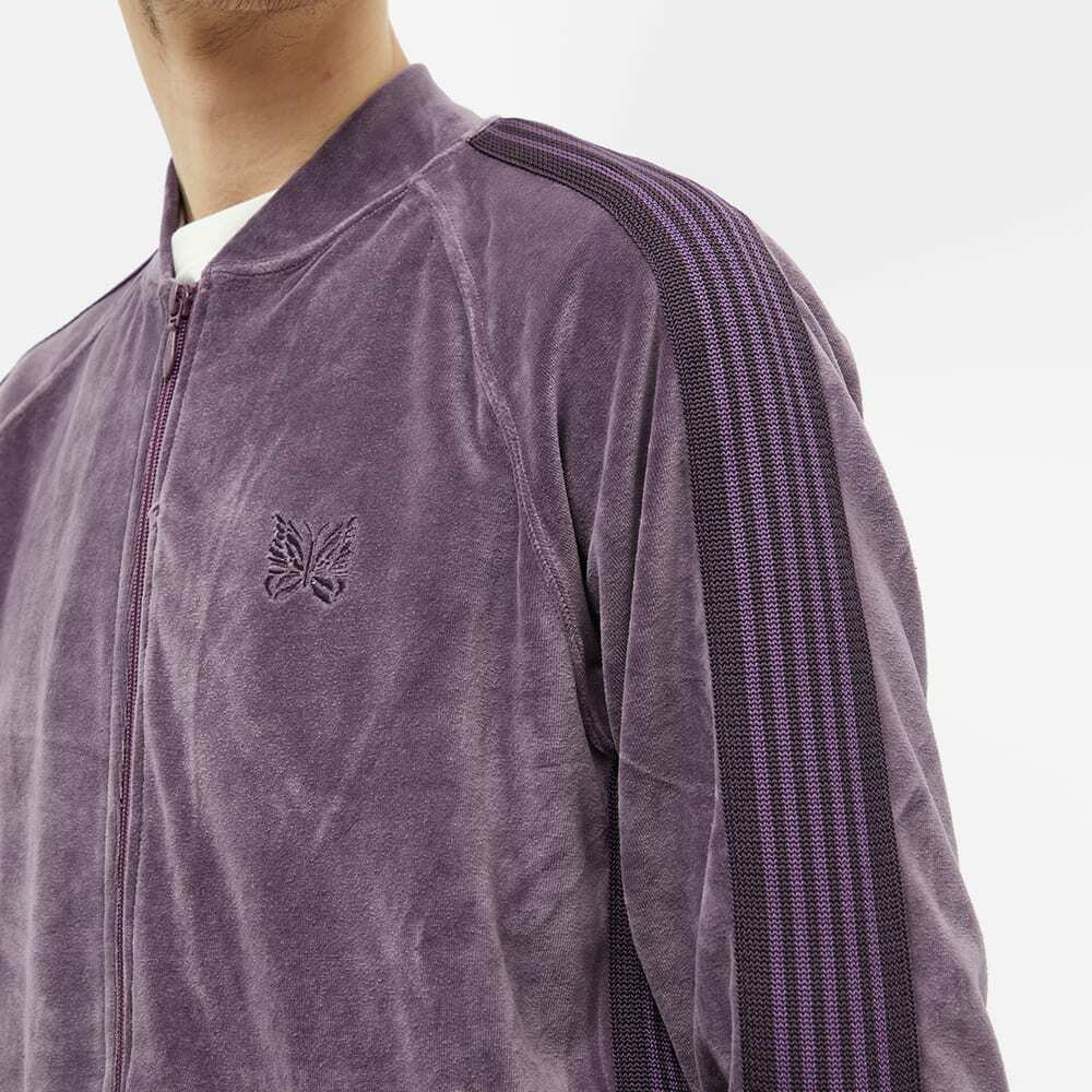 Needles Men's Velour Track Jacket in Purple Needles