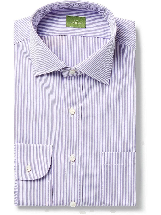Photo: Sid Mashburn - Striped Cotton-Poplin Shirt - Purple