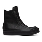 Rick Owens Black Capped High-Top Sneakers